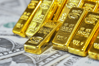 Gold bullion bars being sold