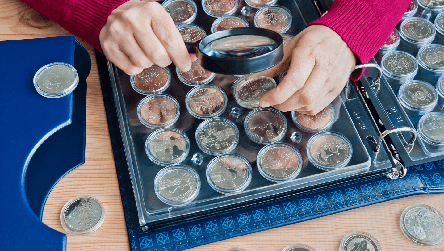 Professional storing a coin collection